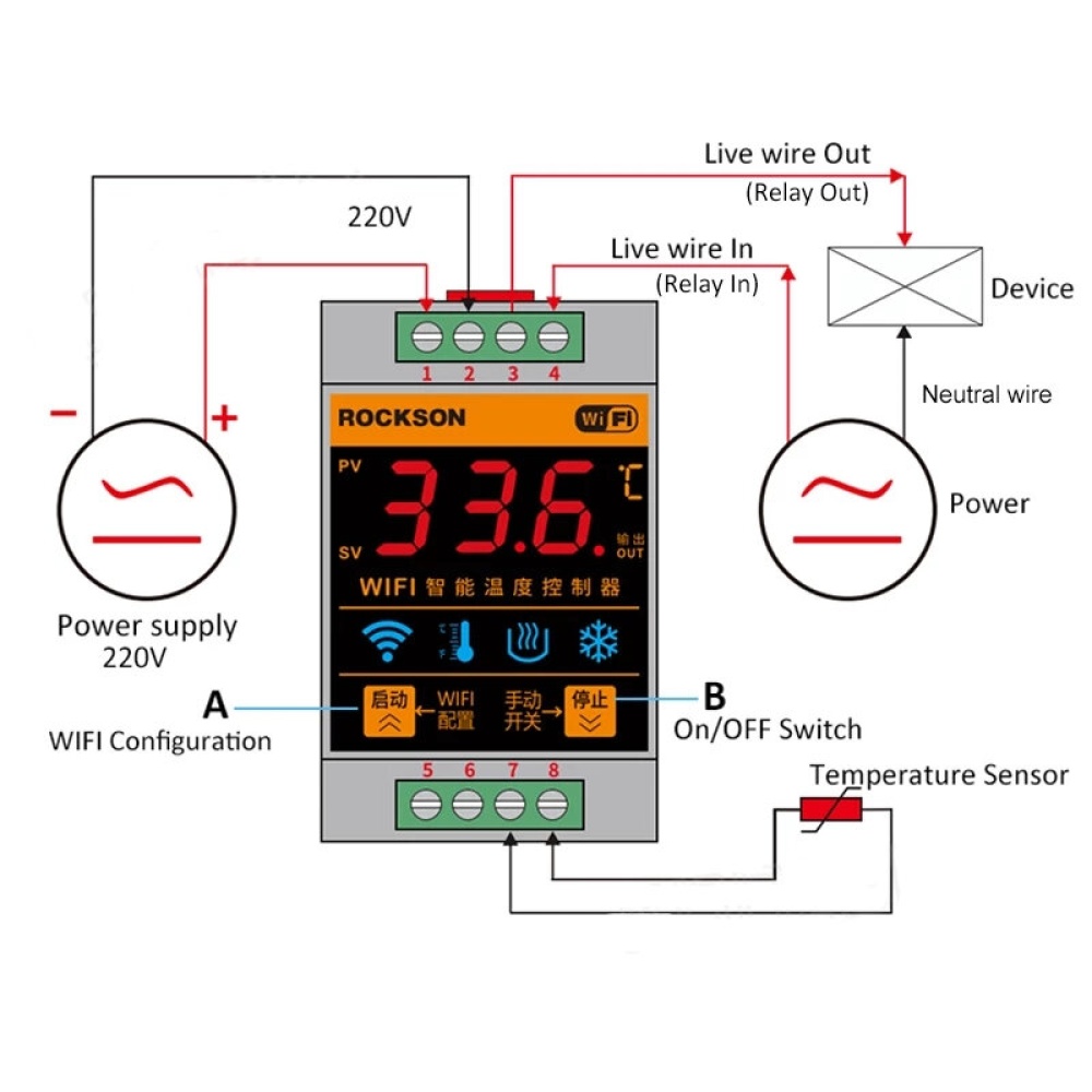 ROCKSON Tuya Smart Life WIFI Temperature Sensor Heating Boiler Cool Controller Remote Switch Thermometer Thermostat Alarm App Control - Image 2