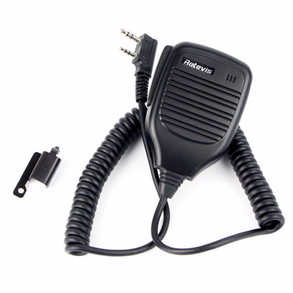 Retevis 2Pin PTT Speaker Microphone Walkie Talkie Mic Accessories For Baofeng BF-888S RT5R H777 For Kenwood Radio C9001