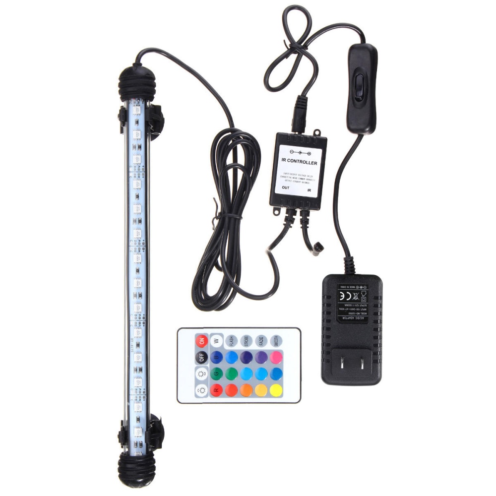 28CM RGB Remote Waterproof ip68 Aquarium LED Fish Tank Light Bar Submersible Lamp - EU Plug - Image 2