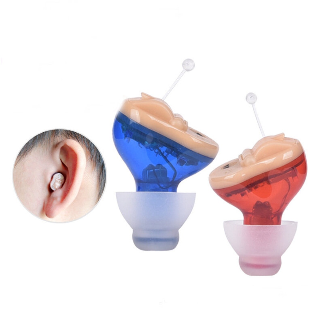 Mini Hearing Aid Noise Reduce Ear Amplifier (CIC) Adjustable Digital Hearing Aids - Blue - Image 2