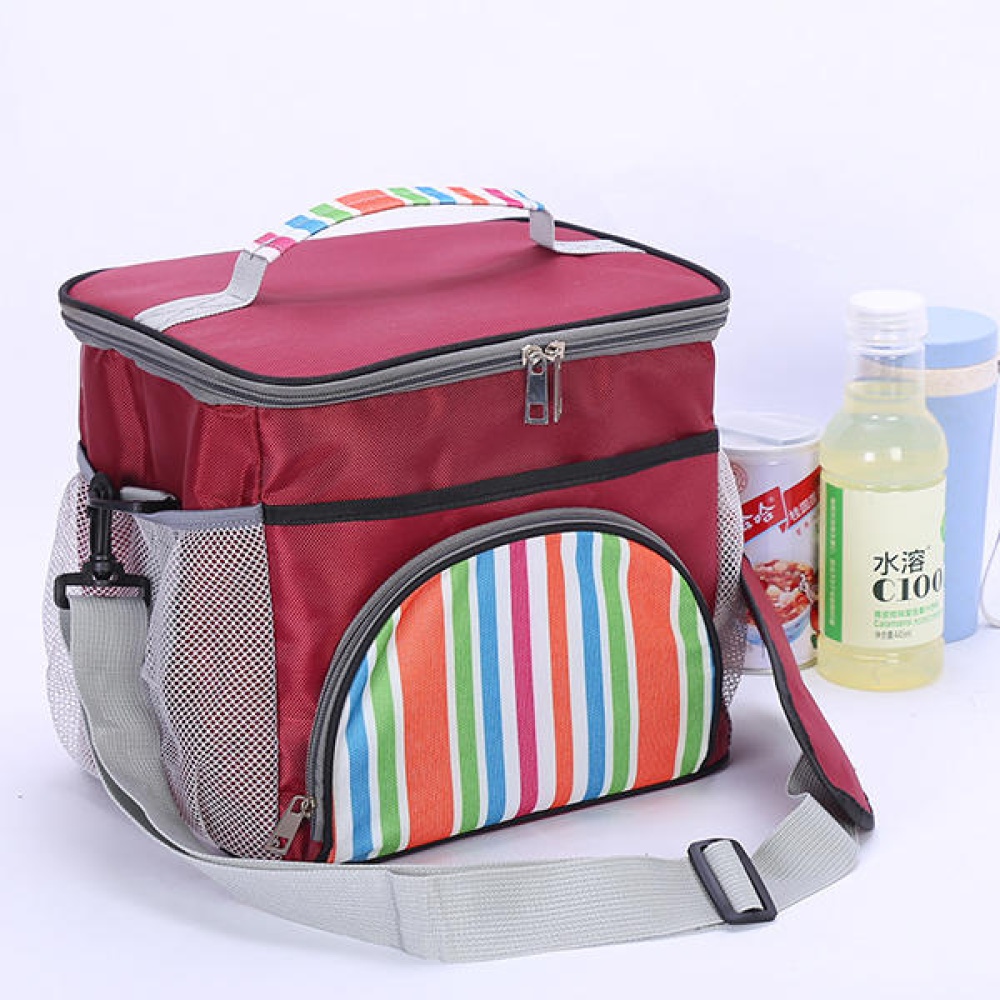 Portable Lunch Bag Thermal Insulated Snack Lunch Box Carry Tote Storage Bag Travel Picnic Food Pouch - Blue - Image 2