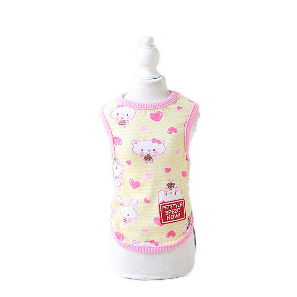 Summer Dog Clothes Cute Pet Vest Puppy Dog Cats Clothes for Teddy Poodle Small Dog Pet T-shirt - M Green - Image 2