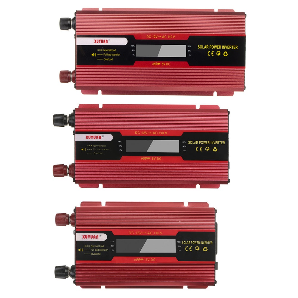 XUYUAN 1500W/2500W/3500W Peak Solar Power Inverter DC 12V to AC 110V Car Converter Modified Sine Wave with Digital Display - B - Image 2