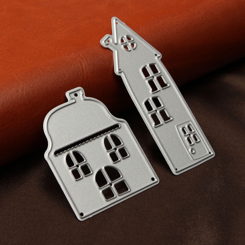 2 in 1 Tall Building Small House Cabin Metal Scrapbook Photo Album Paper Work DIY Cutting Dies - Image 2