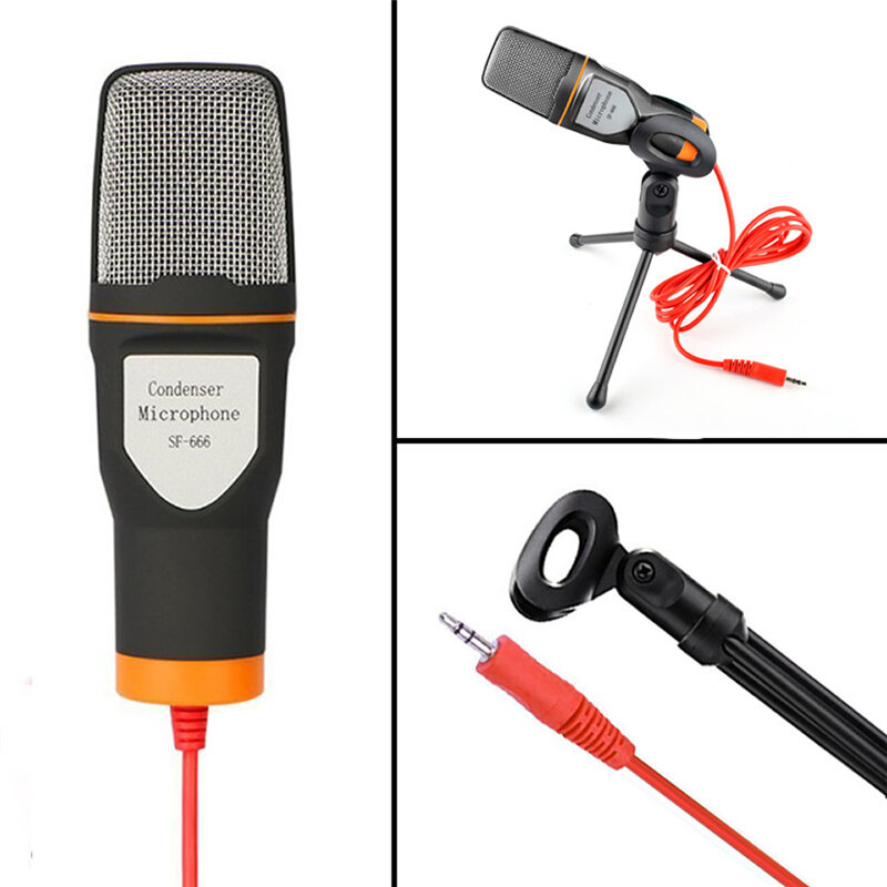 Bakeey Live Microphone Gaming Microphone 3.5mm Wired Microphone Stereo Condenser Mic with Holder Desktop Tripod for PC YouTube Video Skype Chatting G - Image 2