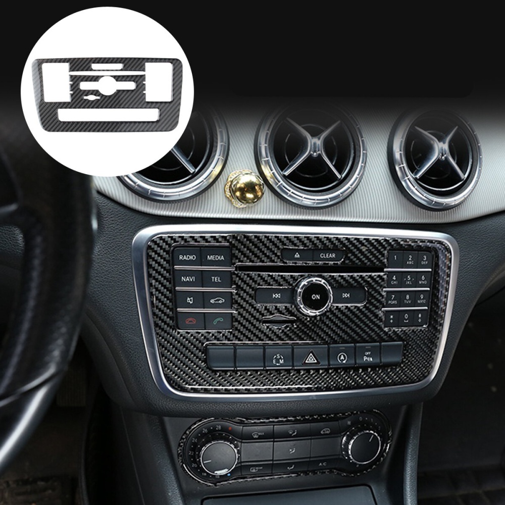 Central Control CD Volume Box Real Carbon Fiber Panel Decoration Interior Modified Auto Parts For Benz A-Class GLA CLA - Image 2