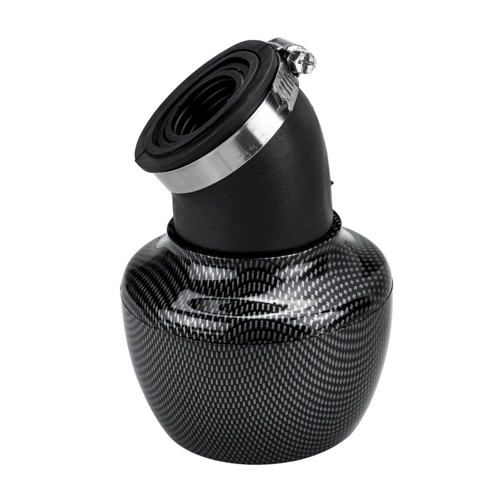 28-48mm 45° Angled Neck Motorcycle Air Intake Filter Universal - Carbon Fiber - Image 2