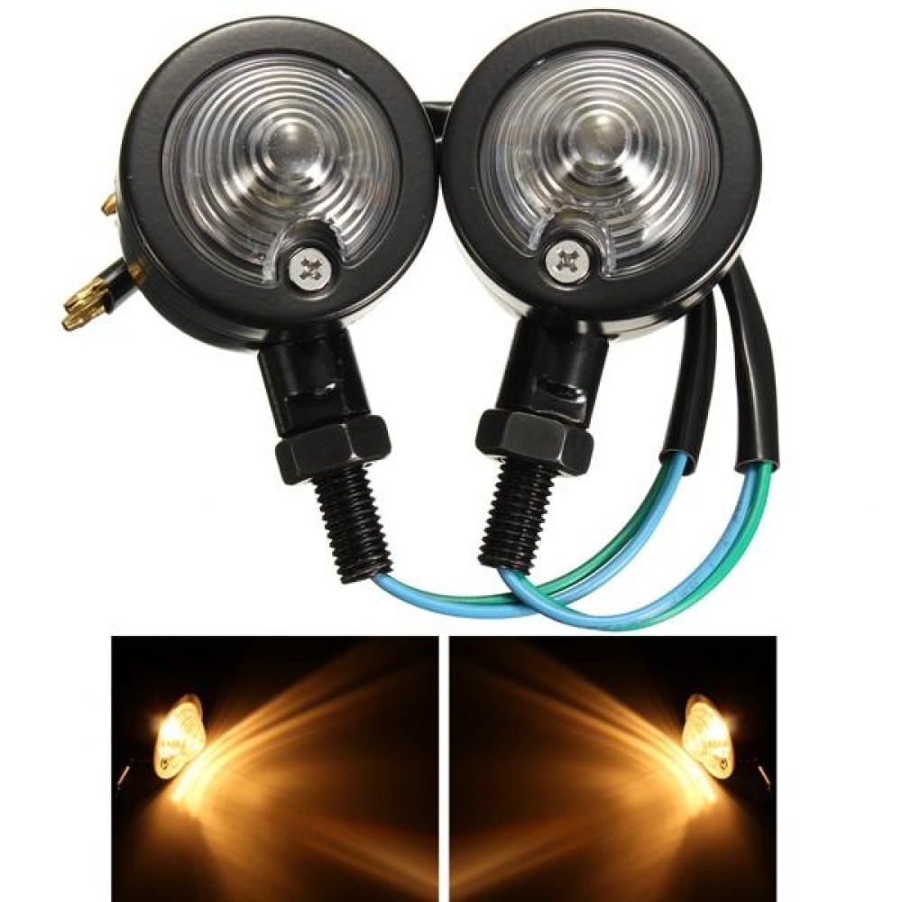 12V Motorcycle Bullet Turn Signal Indicator Amber Lights Universal - Black - Image 2