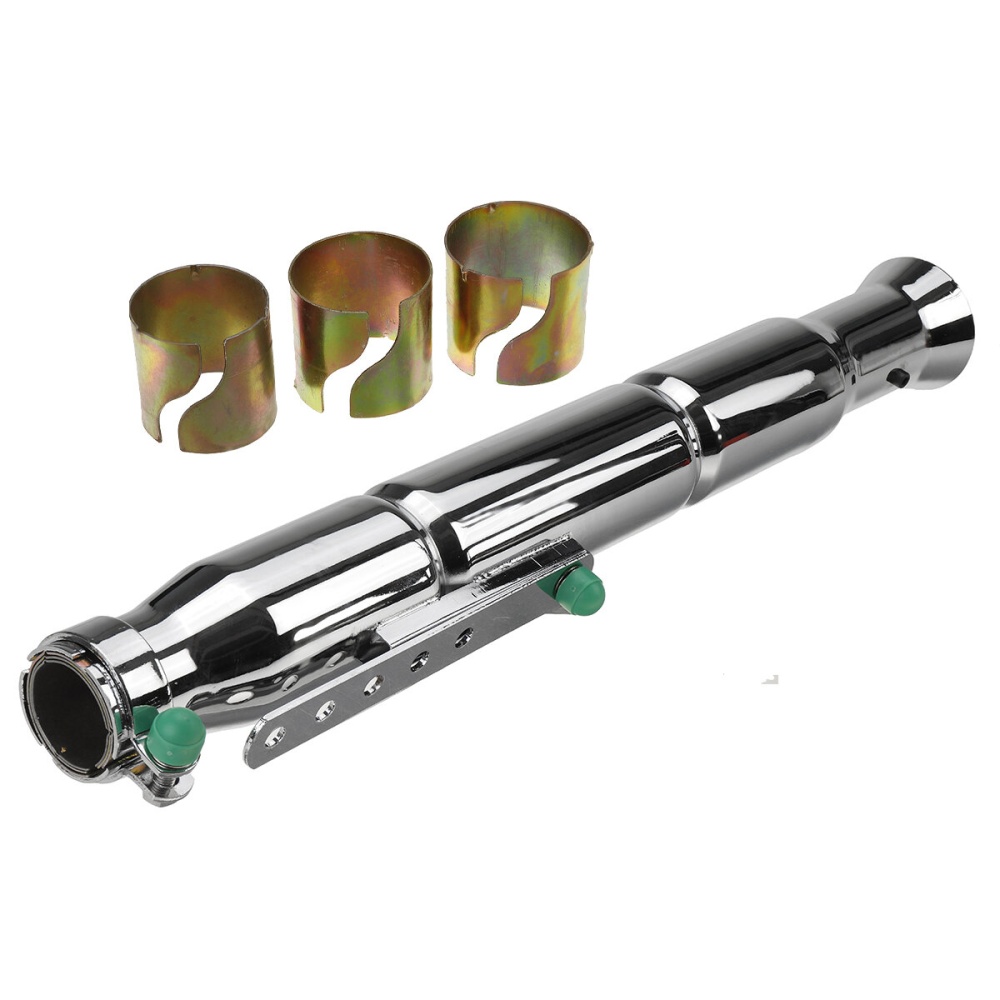 Retro Vintage Motorbike Exhaust Pipe Muffler Silencer Tip Rear Tube For Bobber Cafe Racer Universal - Black