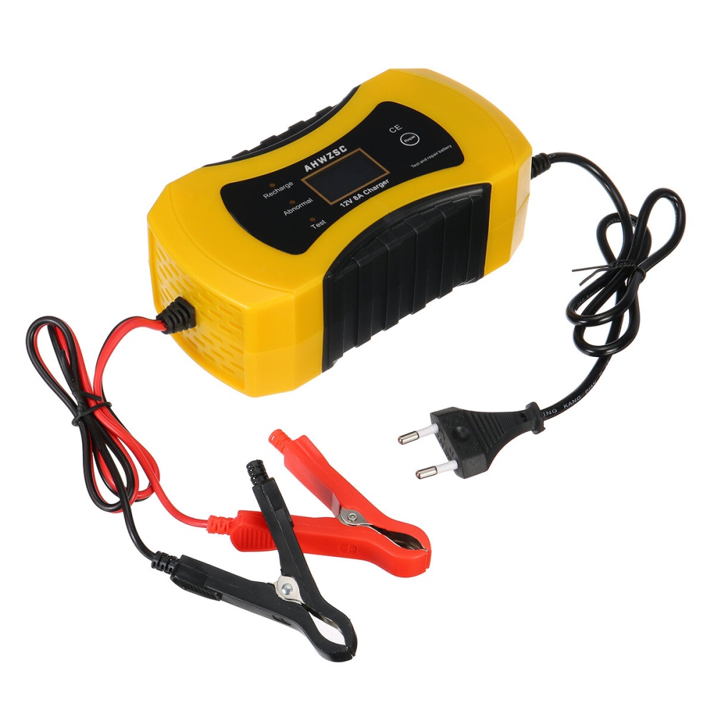 12V 8A LCD Pulse Repair Battery Charger For Car Motorcycle AGM Gel Wet Lead Acid - EU Plug - Image 2