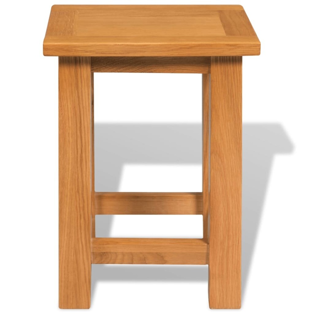 End Table Solid Oak Wood 10.6"x9.4"x14.6" - Image 2