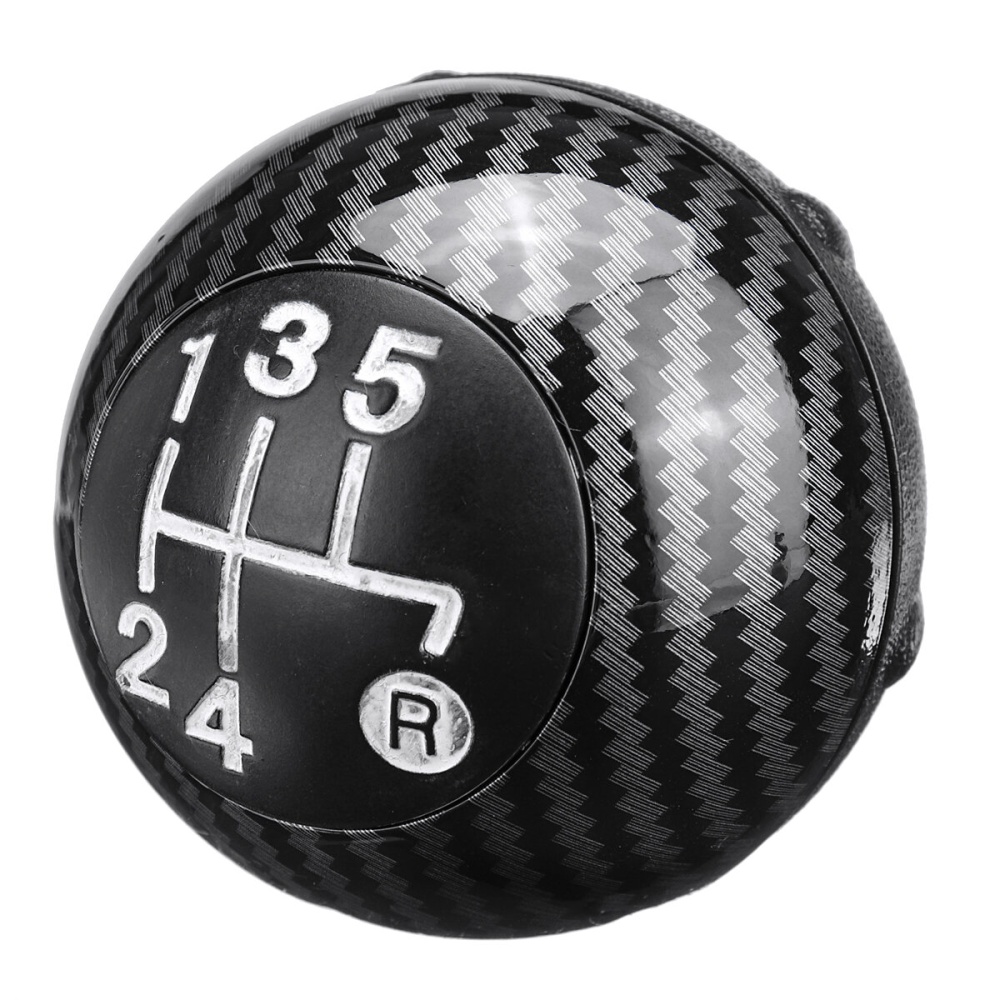 5 Speed Carbon Fiber Gear Shift Knob Shifter MT 55344048 For Fiat 500 2012-2018 - Image 2