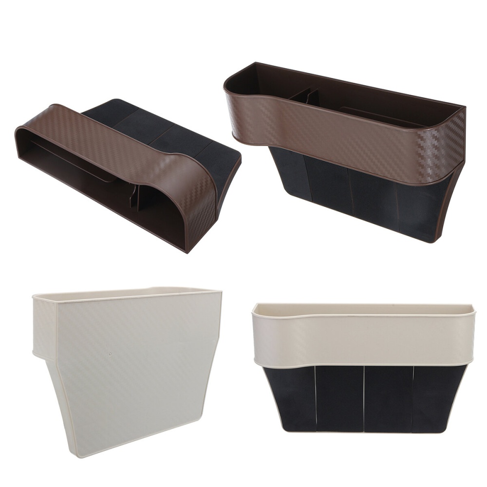 Universal Main Driver Car Seat Gap Storage Box Durable Small Object Storage Organizer - Brown - Image 2