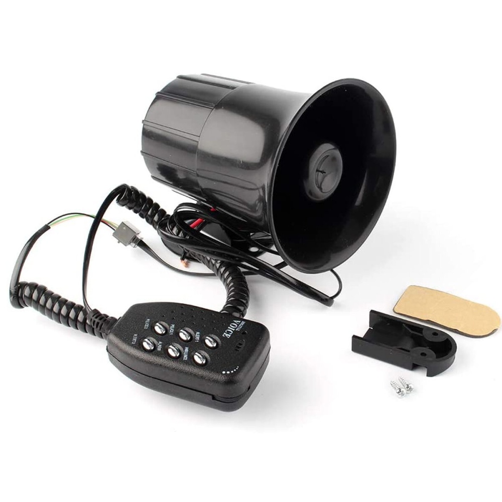 12V 100W 6 Sound Loud Car Warning Alarm Police Fire Siren Air Horn PA Speaker - Image 2