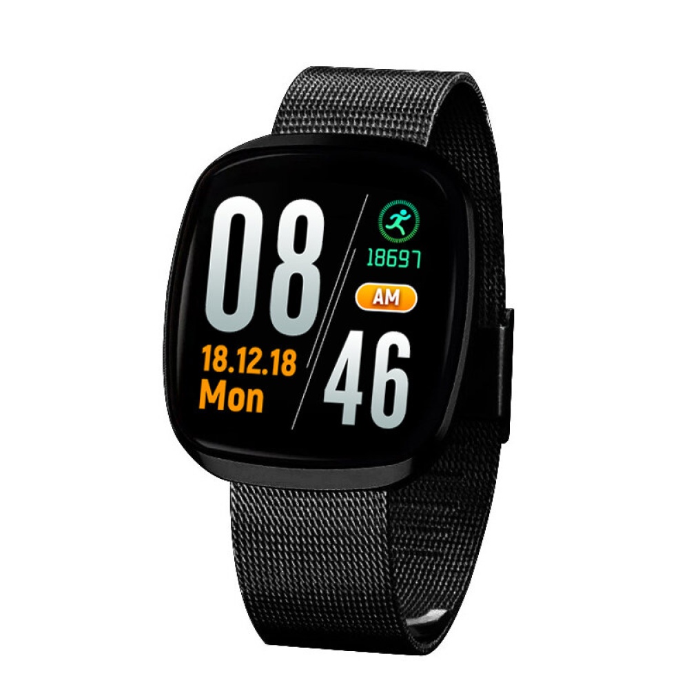 Bakeey GT103 Plus Milanese Steel Full Touch Custom Watch Face Blood Pressure Smart Watch - Black