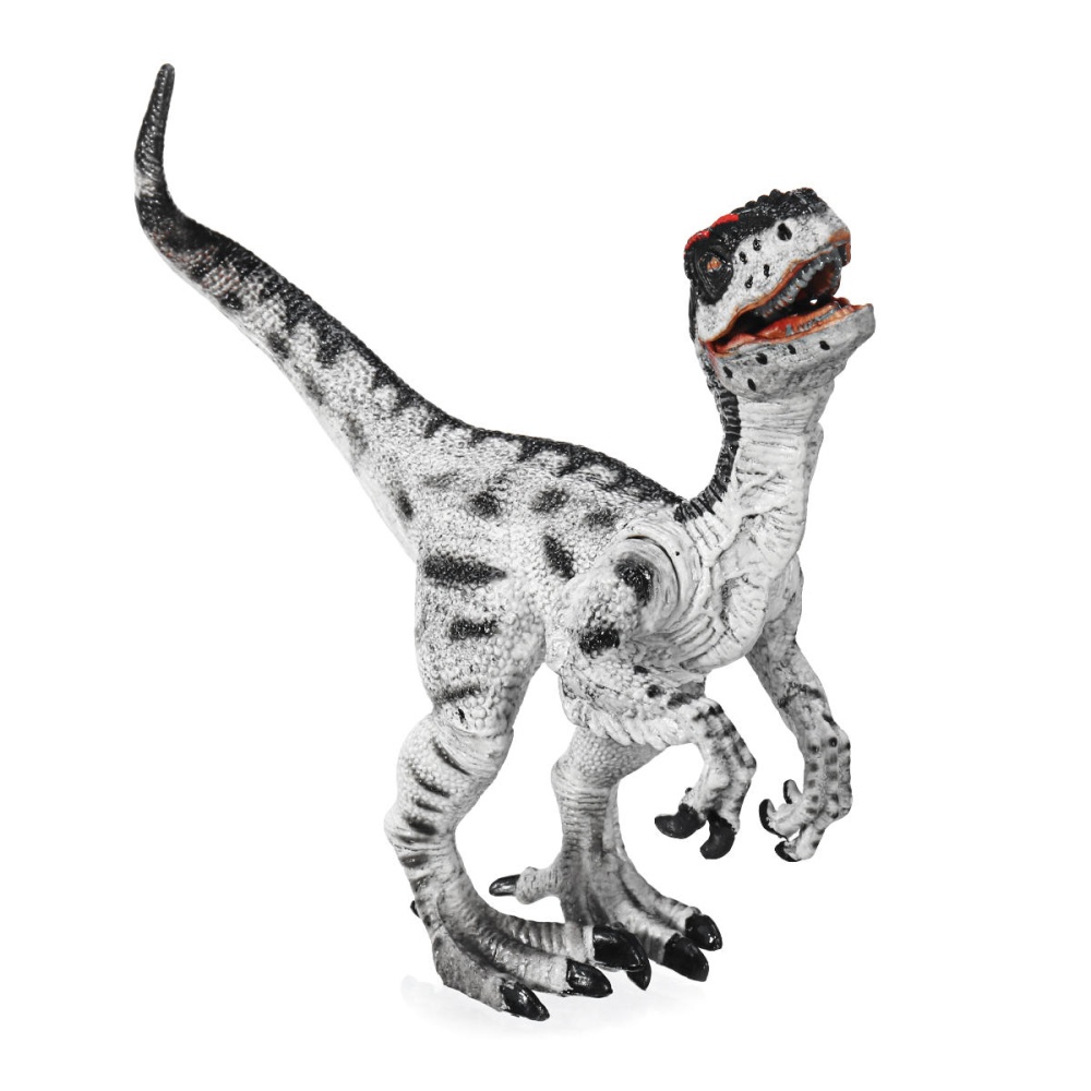 Velociraptor Dinosaur Toys Educational Model Figure 133 Grey Green For Kids - Gray - Image 2