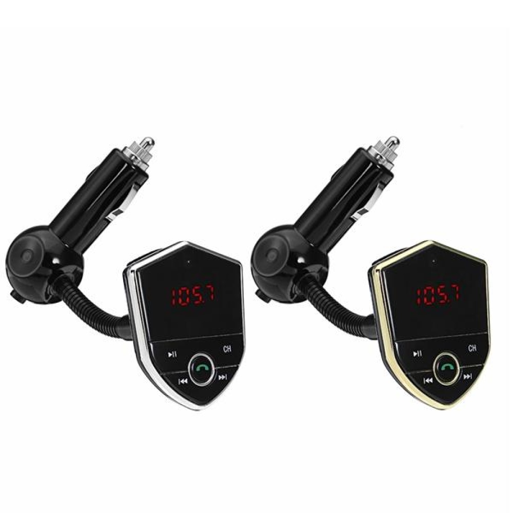 Car bluetooth3.0 + EDR MP3 Player DC12V-24V FM Transmitter Handsfree Dual USB - Gold - Image 2