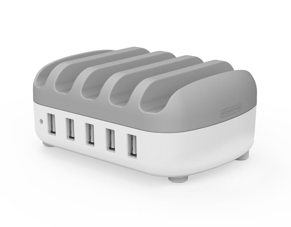 NTONPOWER 5 Ports USB Charger Desktop Dock Station 2.4A Smart Charging