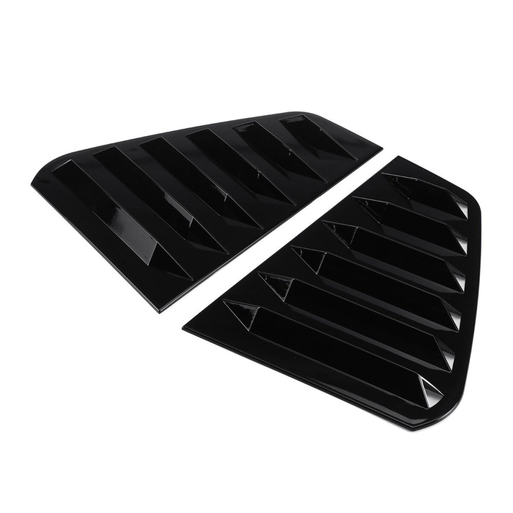 2PCS Black Side Window Louvers Gloss Sun Shade Cover For VW GOLF MK7 MK7.5 GTI R - Image 2