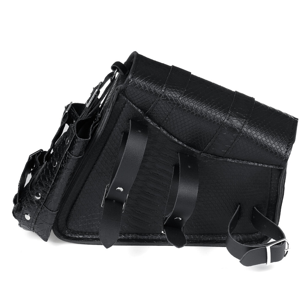 Motorcycle Saddlebag Tool Bag Luggage With Bottle Holder Left / Right Side Black - Left - Image 2