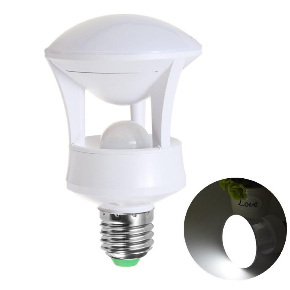 E27 6W 7W SMD5730 Pure White Warm White LED PIR Infrared Body Motion Sensor Lamp Bulb AC110-245V - Warm White 6W