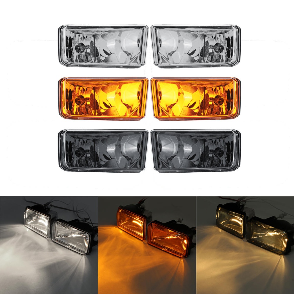 Pair Car Front Fog Lights For Chevy Silverado Tahoe Suburban 07-14 Clear/Amber/Smoke - Amber - Image 2