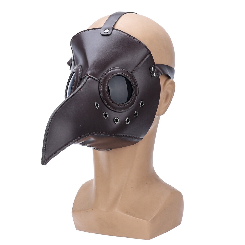 The Plague Doctor Bird Mask Halloween Cosplay Costume Gothic Long Nose for Adult - White