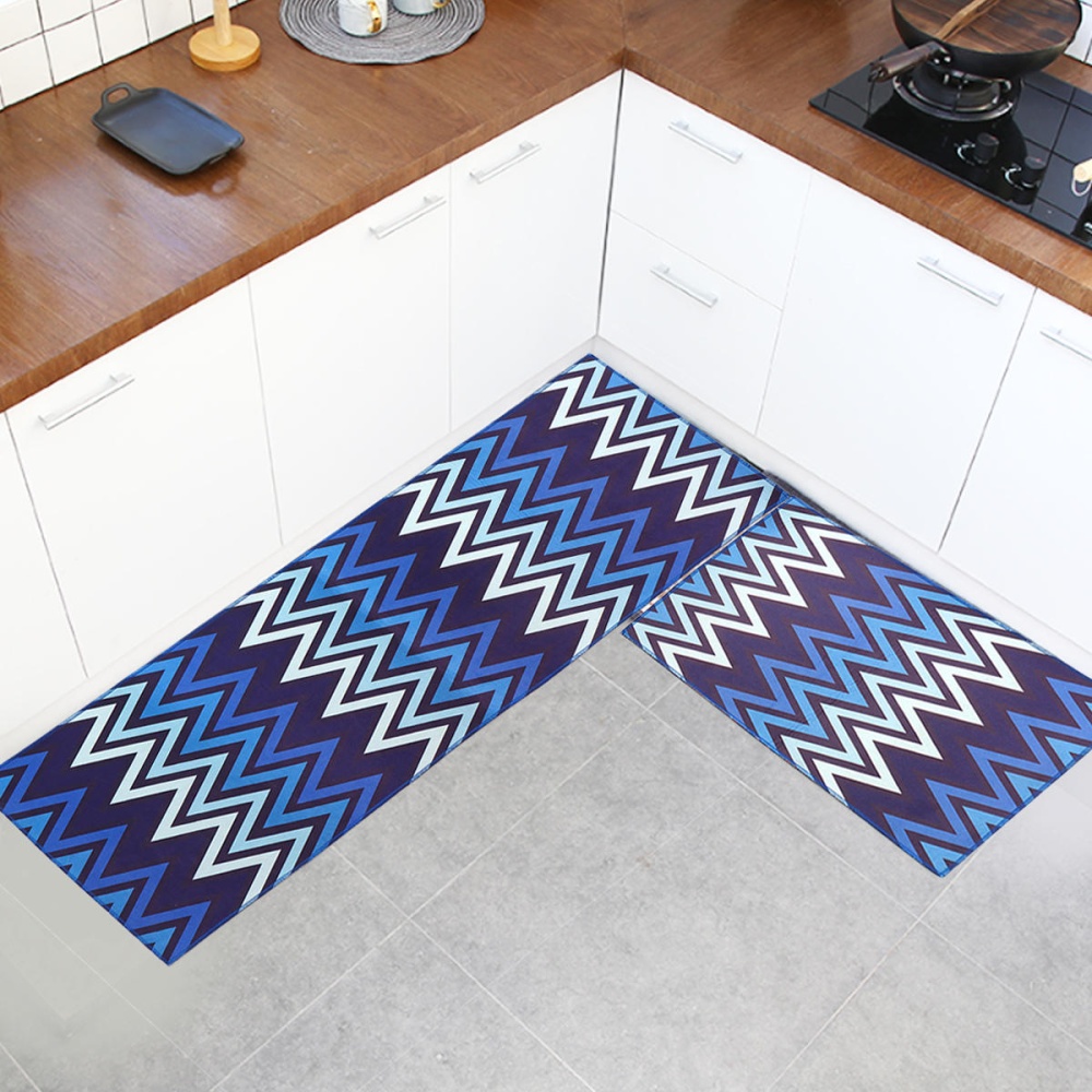 2Pcs Kitchen Floor Carpet Non-Slip Area Rug Bathroom Floor Mat Set - Image 2