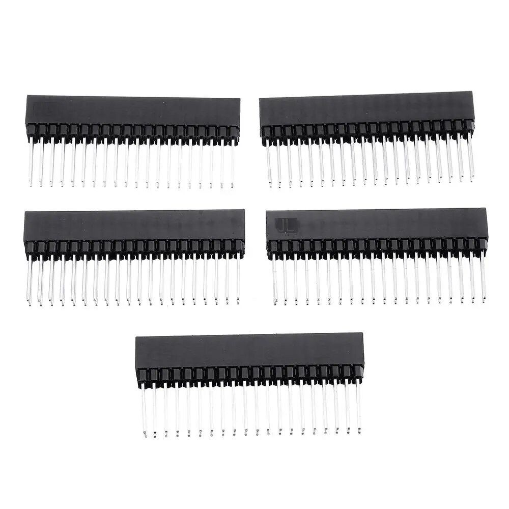 25pcs 2x20 PIN Double Row Straight Female Pin Header 2.54MM Pitch Pin Long 12MM Strip Connector Socket 2*20 40 PIN 2x20pin - Image 2