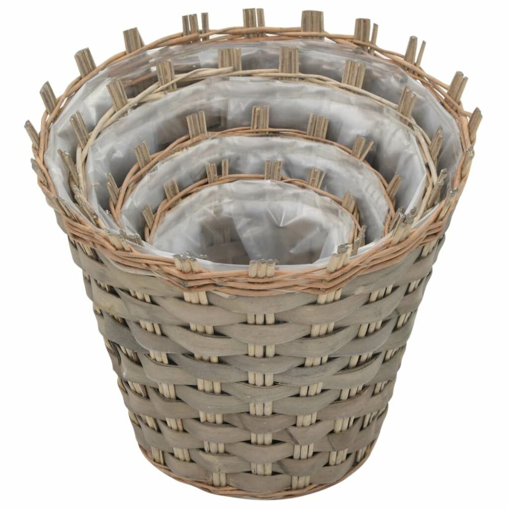 Planters raised 4 pcs wicker with PE liner - Image 2