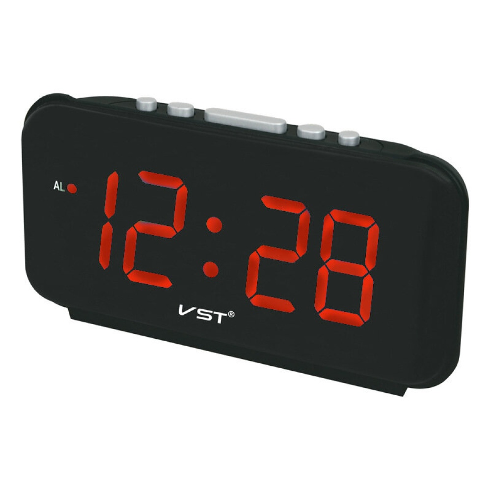 VST ST-4 Big Numbers Digital Alarm Clocks EU Plug AC Power Electronic Table Clocks With 1.8 Large LED Display Home Decor Gift For Kids - Blue - Image 2