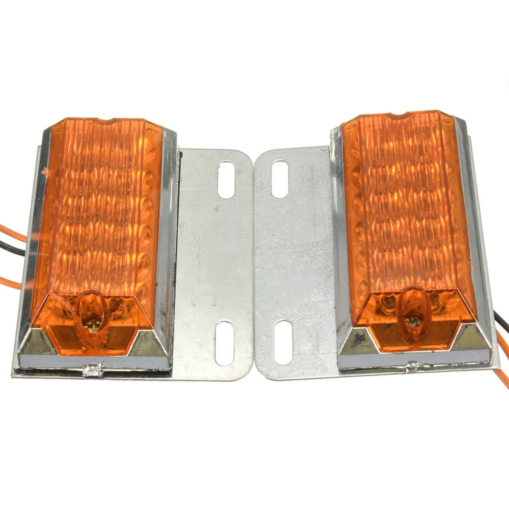 Pair 12V 12-LED Side Marker Indicator Light Lamp Commercial Trailer Truck Pickup - Blue - Image 2