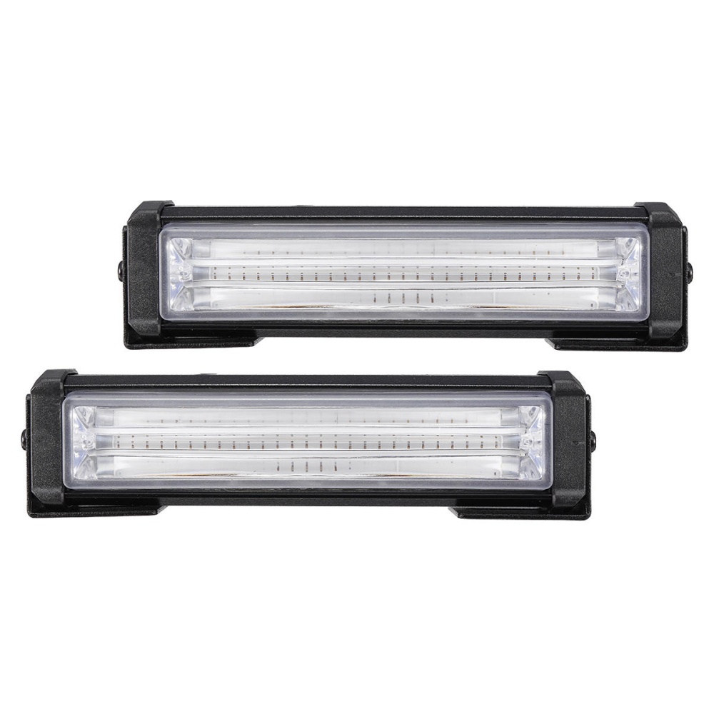 2Pcs 40W Front Grille COB LED Emergency Light Flashing Warning Strobe Lamp 12-24V - Yellow - Image 2