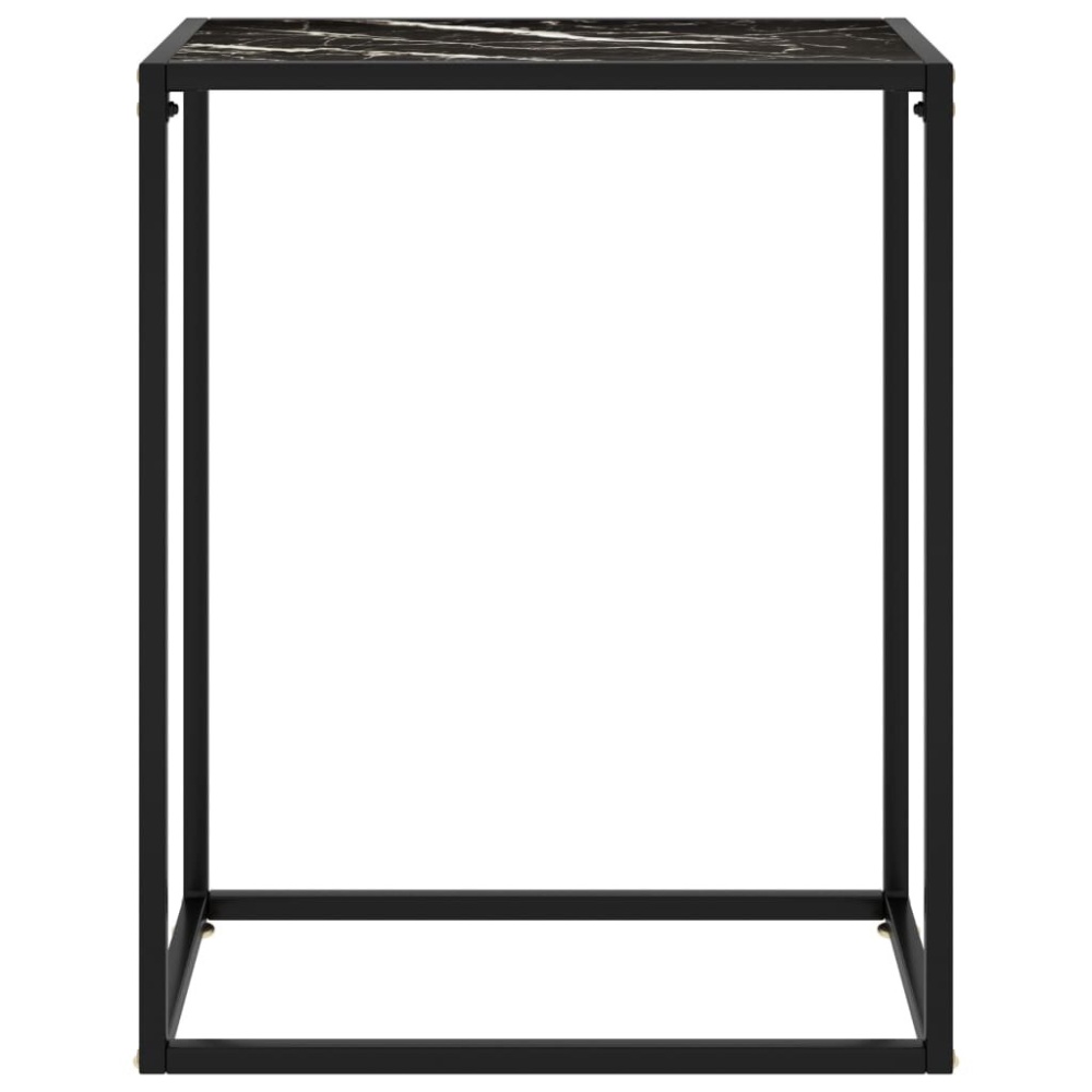 Console Table Black 23.6"x13.8"x29.5" Tempered Glass - Image 2