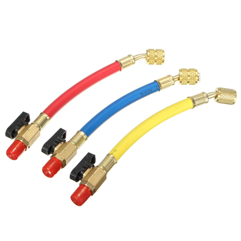 Car Refrigeration Air Conditioning AC Diagnostic Manifold Gauge Tool Set R134A - Yellow - Image 2