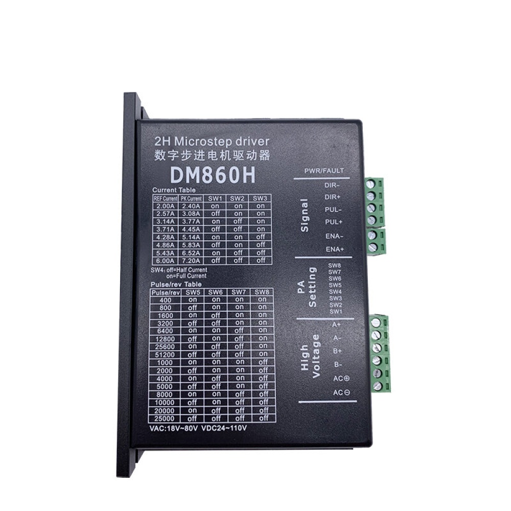 DM860H Stepper Motor Driver Microstep Motor Two-phase DC Motor Speed Controller for 57/86 Stepper Motor - DM860H with fan