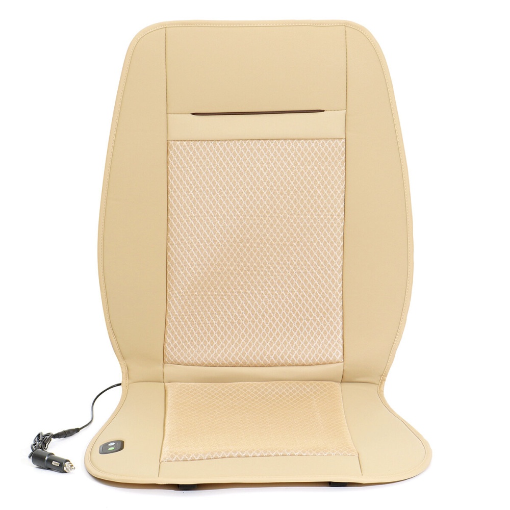 8 Fan Car Seat Cooling Cushion Cover Mesh Fabric & Leather Ventilation - Beige - Image 2