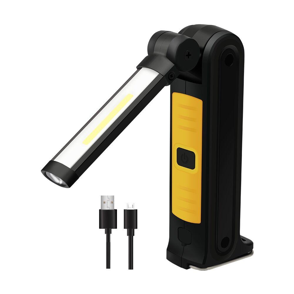 Rechargeable COB LED Slim Work Light Flashlight Inspect Folding Lamp - Red - Image 2