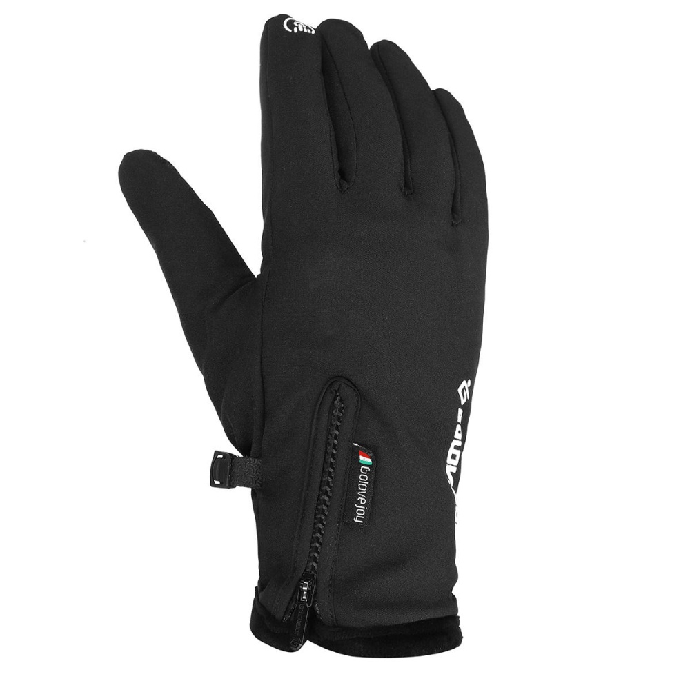 Windproof Motorcycle Touch Screen Gloves Thermal Warm Anti-Slip Breathable Black Zipper - M - Image 2