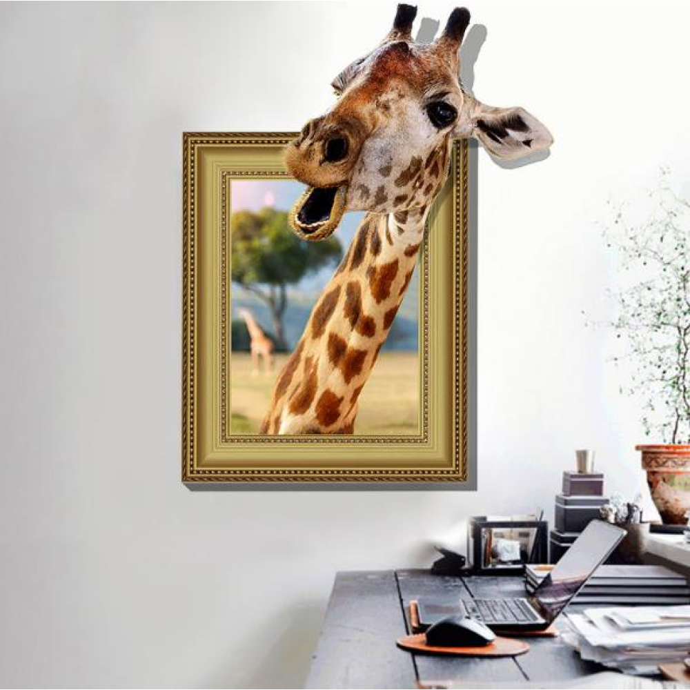 3D Giraffe Living Room Bedroom Animals Floor Home Background Wall Decor Creative Stickers - Image 2