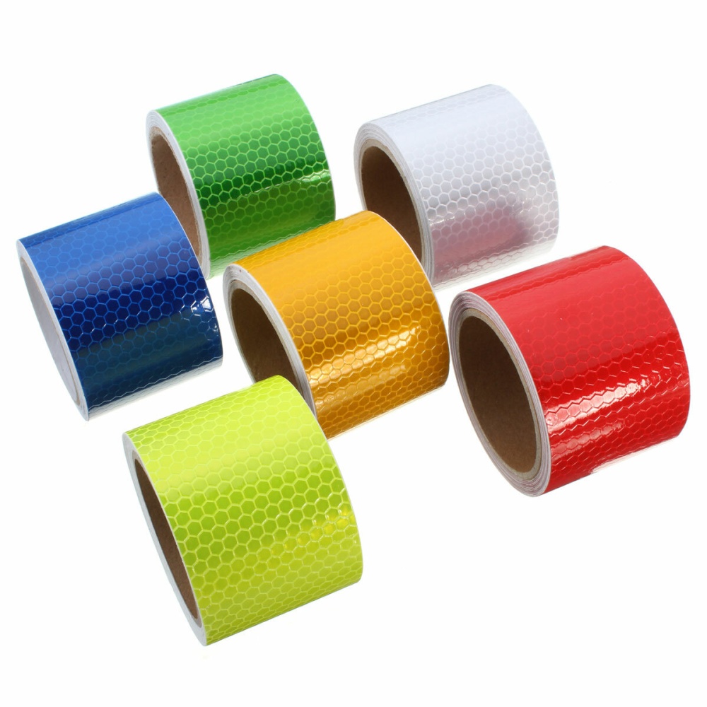 3m Long Safety Caution Reflective Tape Warning Tape Sticker Self Adhesive Tape 6 Colors - Green - Image 2