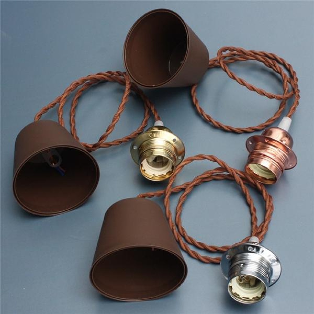 E27/E26 1M Edison Vintage Retro Light Holder Lamp Socket Bulb Kit AC 110-240V - Gold - Image 2