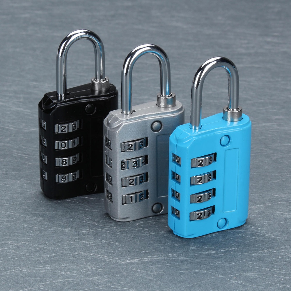 Mini 4 Digit Combination Safety Security Padlock Number Luggage Travel Code Drawer Lock - Silver - Image 2