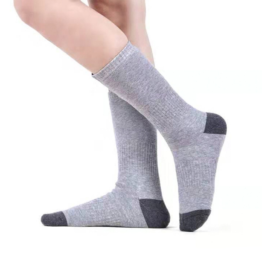 2200mAh USB Rechargeable Electric Heating Socks Men/Women Winter Warm Feet Socks - Black - Image 2