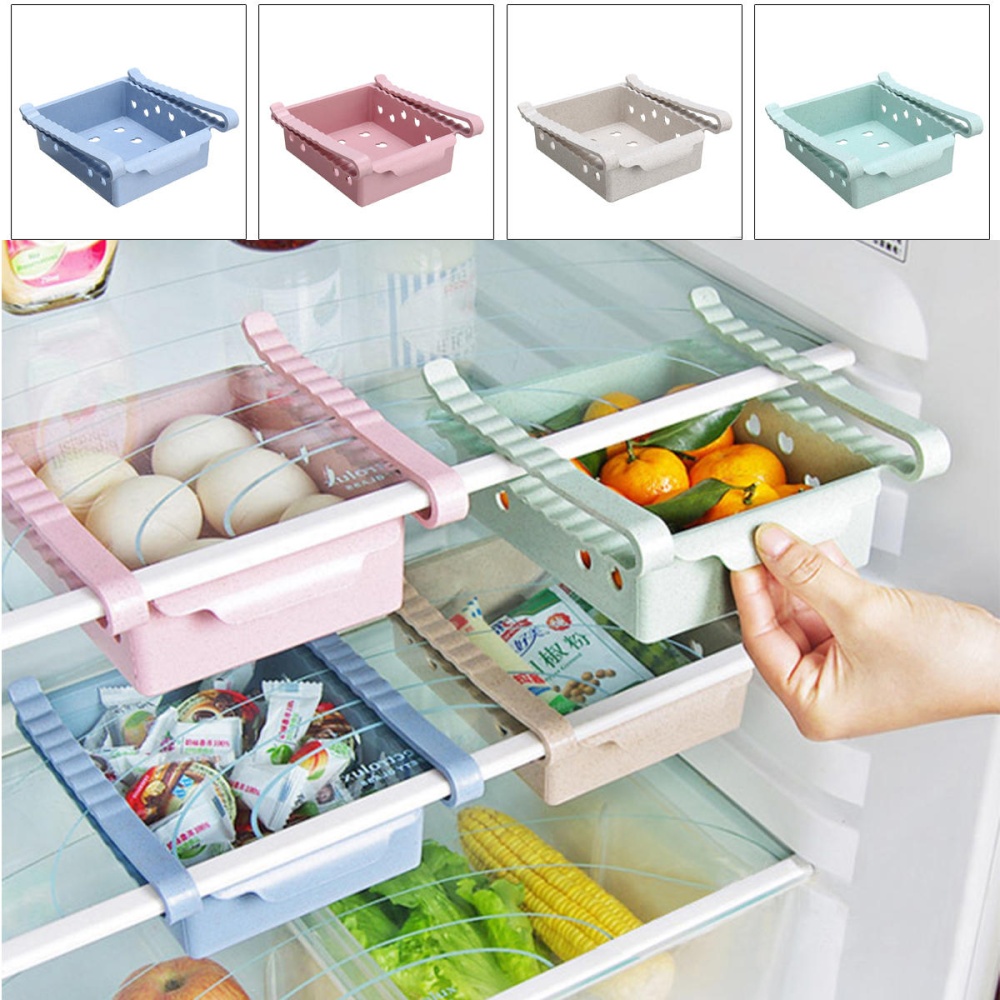 Refrigerator Storage Box Fridge Fruit Food Container Rack Home Kitchen Organizer - Blue - Image 2