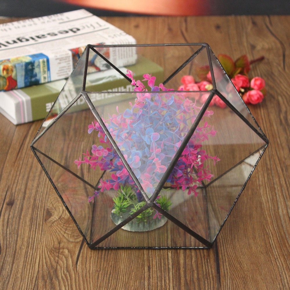 Polygon Greenhouse Glass Terrarium DIY Micro Landscape Succulent Plants Flower Pot - Image 2