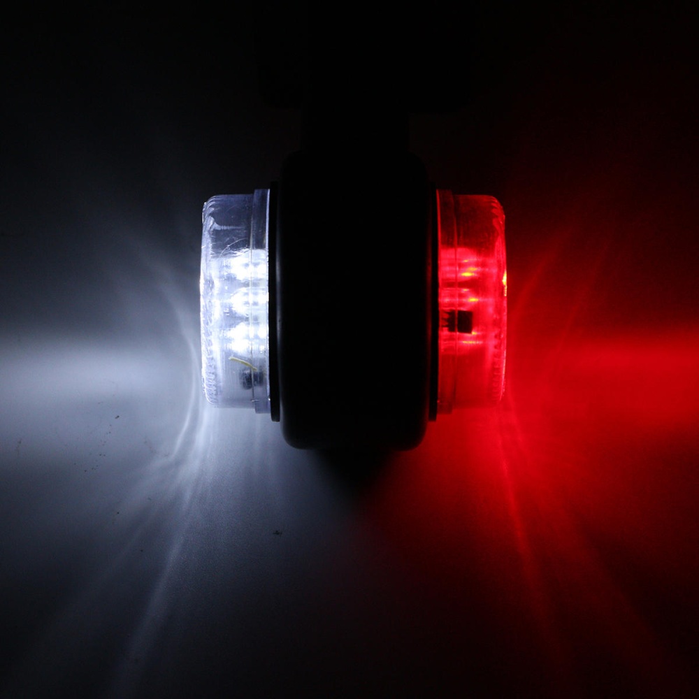 Pair LED Double Side Marker Clearance Lights Lamp Red White for 12V 24V Truck Trailer Caravan - Image 2