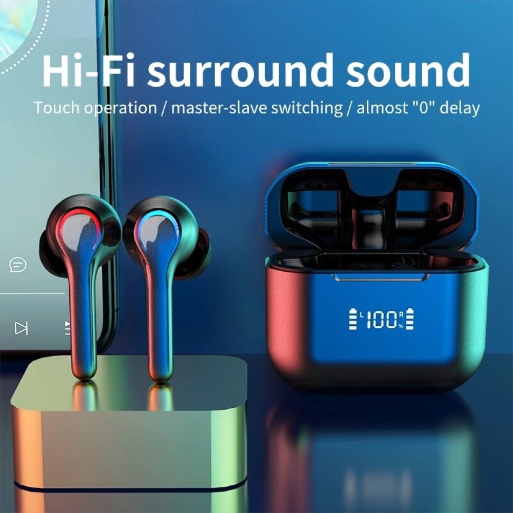 Bakeey A6 TWS Earphone 5.0 bluetooth True Wireless Digital Display Earbuds Noise Canceling Sports WaterProof Headphone with Mic Charging Box - White - Image 2