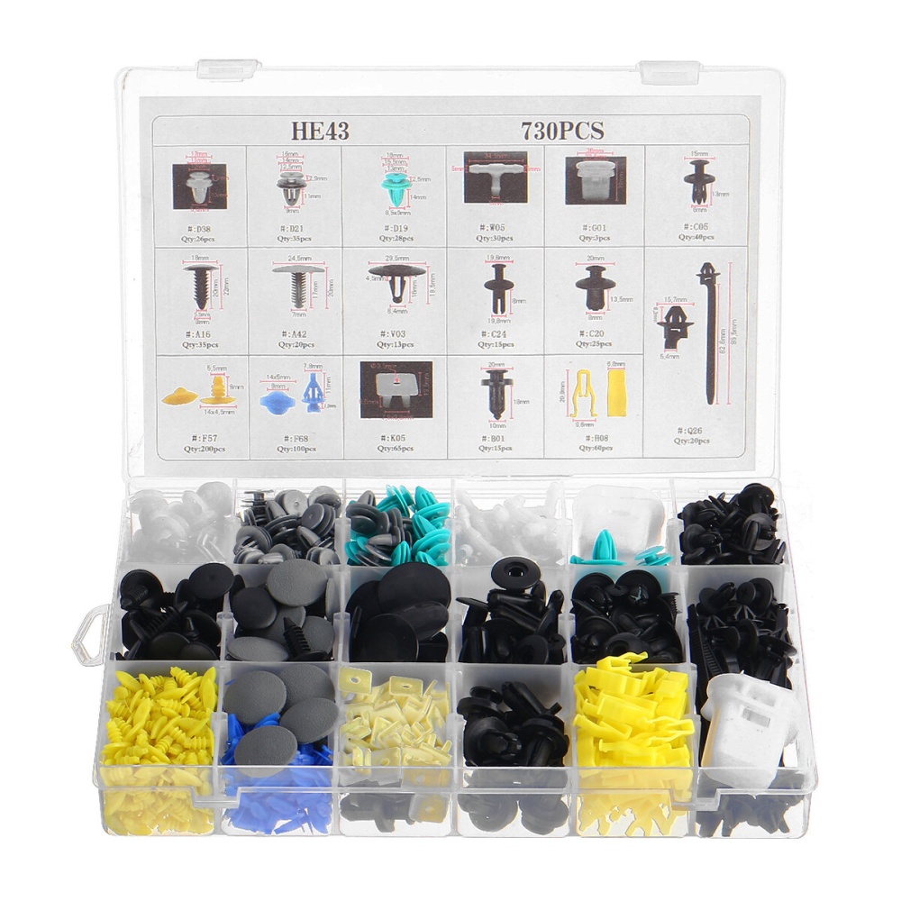 761PCS Car Universal Fastener Expansion Screw Clip Snap Mixed Suit - Image 2