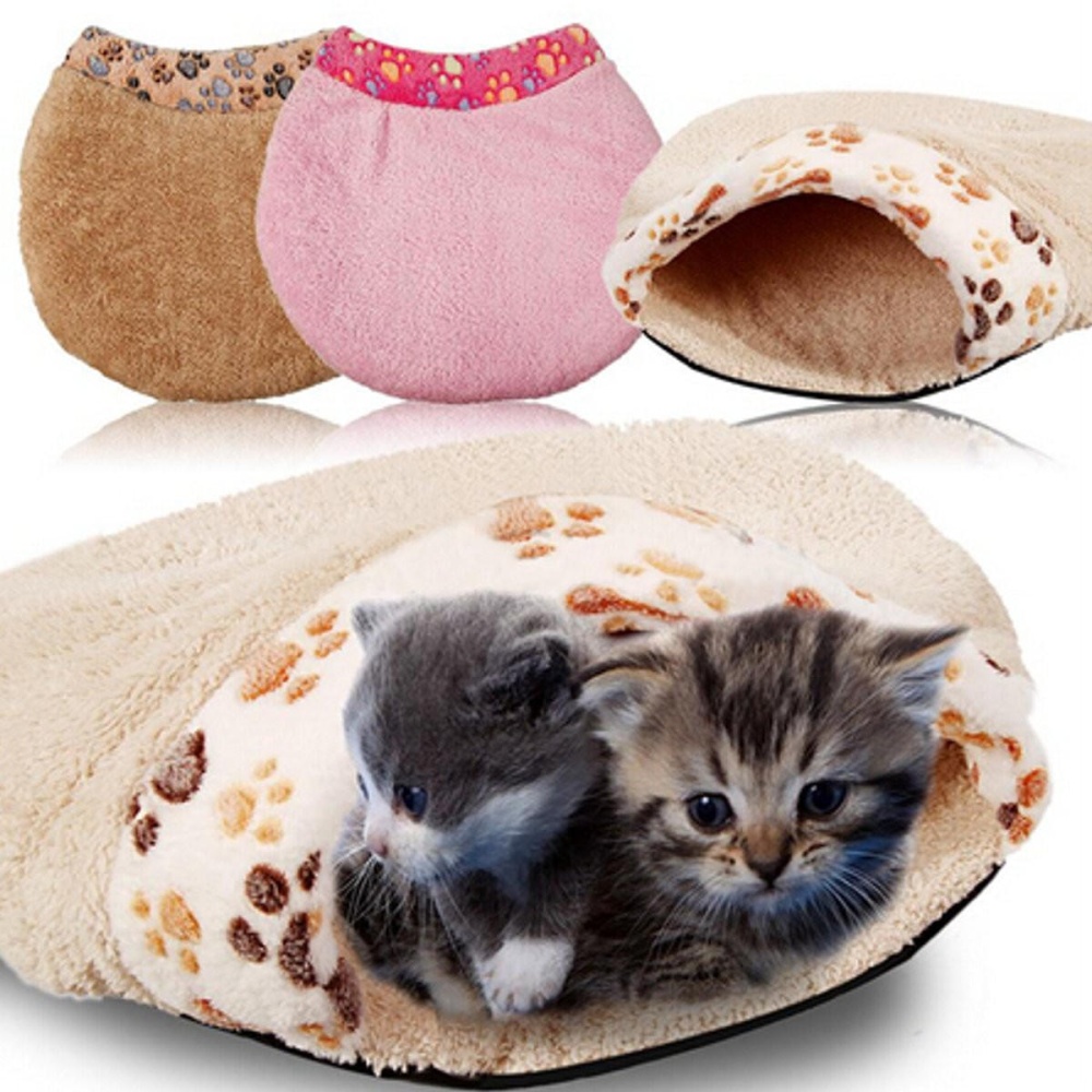 Soft Warm Cat Dog Kitten Cave Pet Bed House Puppy Sleeping Mat Pad Igloo Nest - S Pink - Image 2